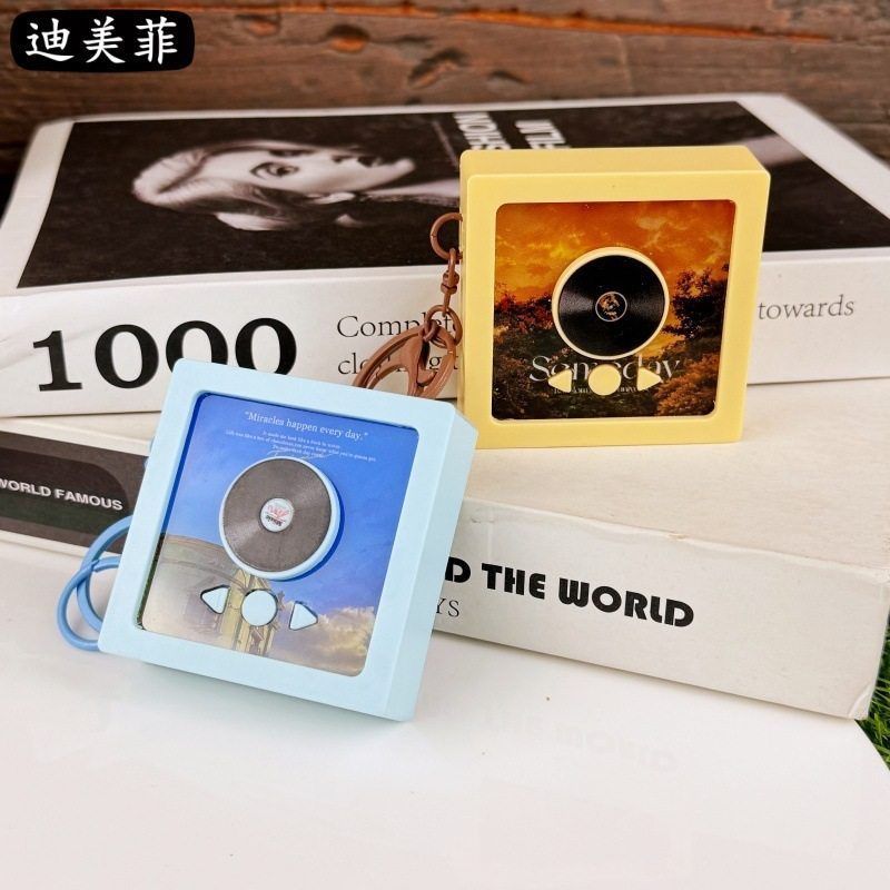 唱片机创意可录音专辑娃娃录音cd盒音乐盒趣味精致钥匙扣迷你挂件