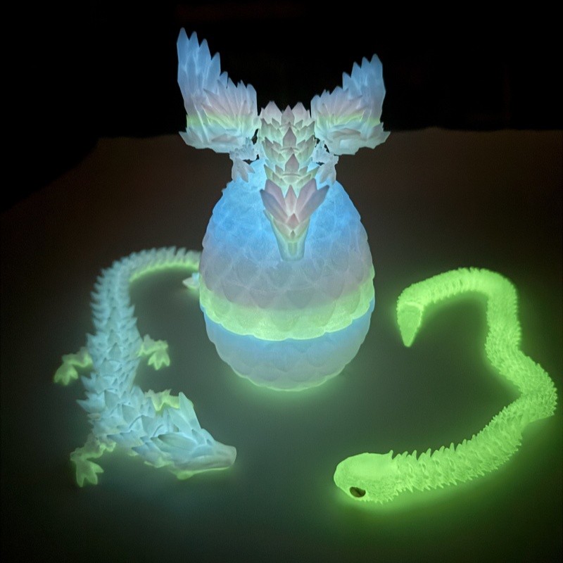 创意夜光中国龙3D打印桌面摆件