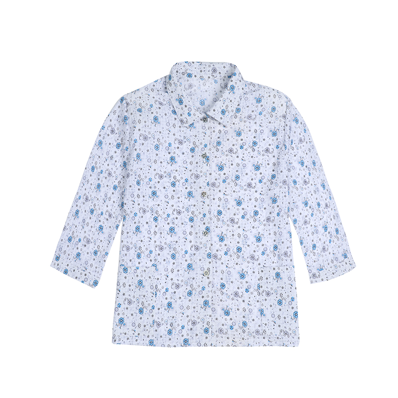 夏装妈妈装的确良衬衣老人衣服60岁70奶奶装春装衬衫中老年人女装