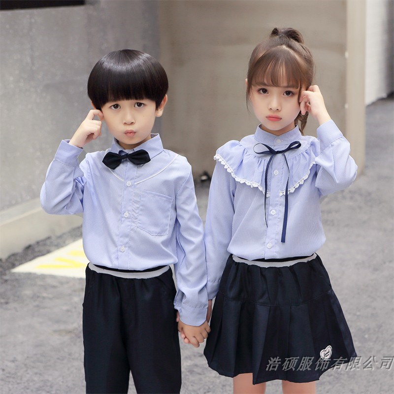 儿童背带裤套装男女大合唱中小学生朗诵演出服英伦风校服长袖礼服