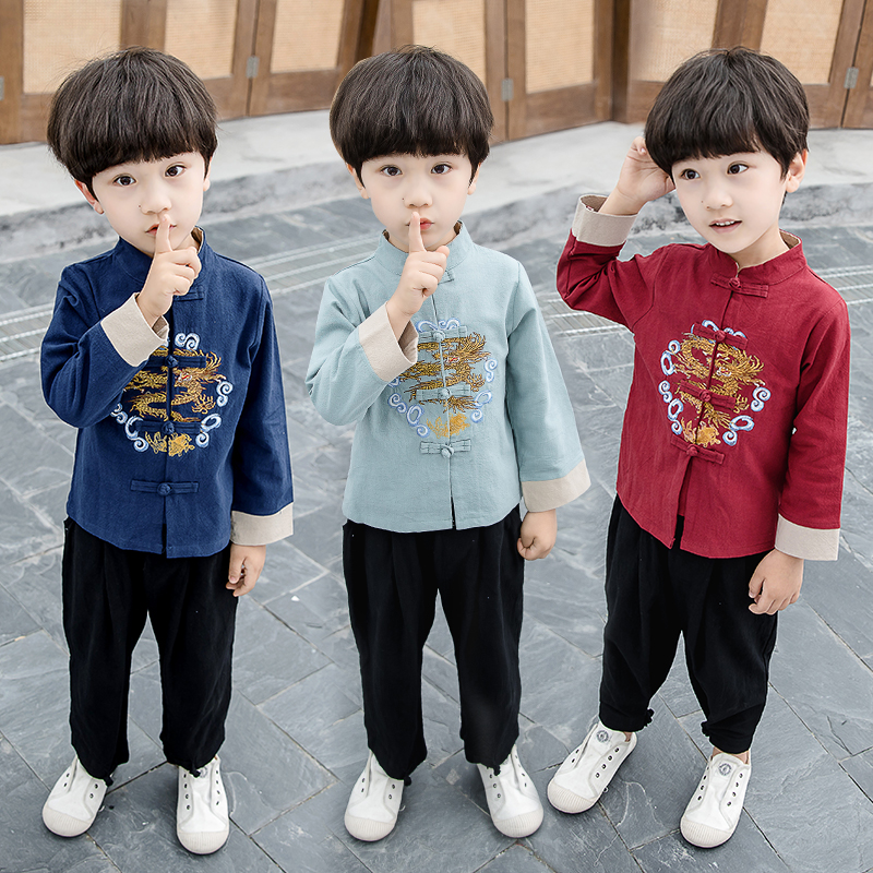 男童汉服3岁宝宝秋装6套装8中国风唐装小童2古装婴幼儿春秋儿童装