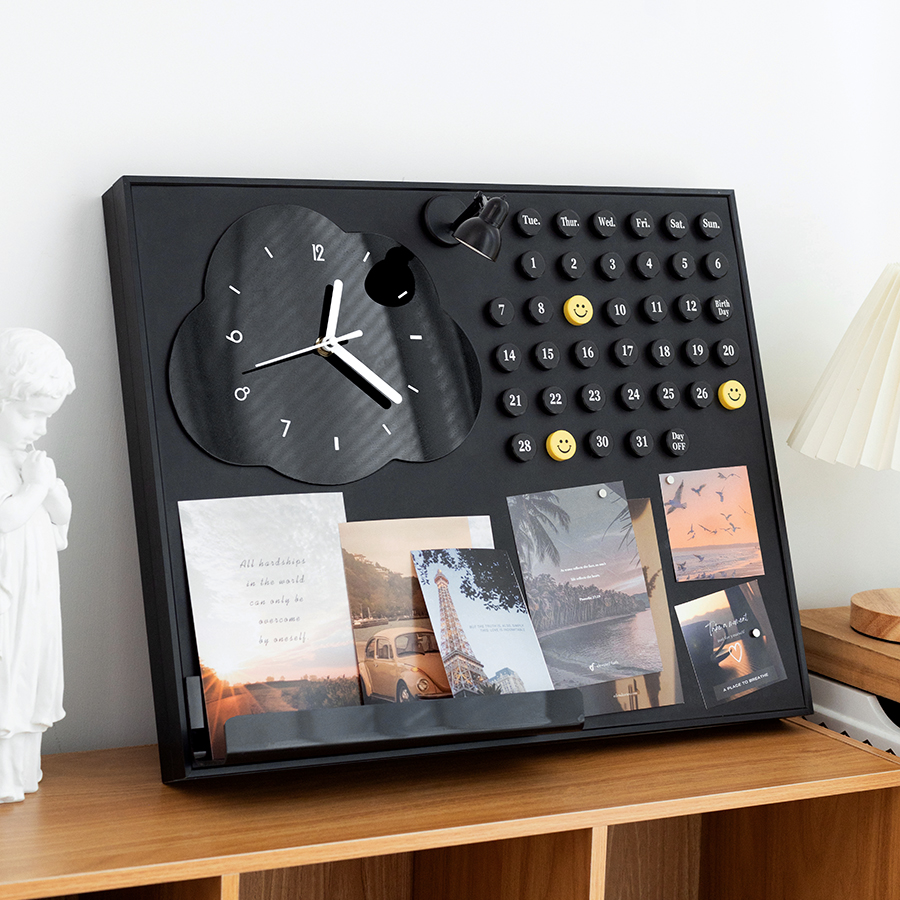 电表箱装饰画带钟表磁吸冰箱贴黑板画餐厅电源开关遮丑神器置物架