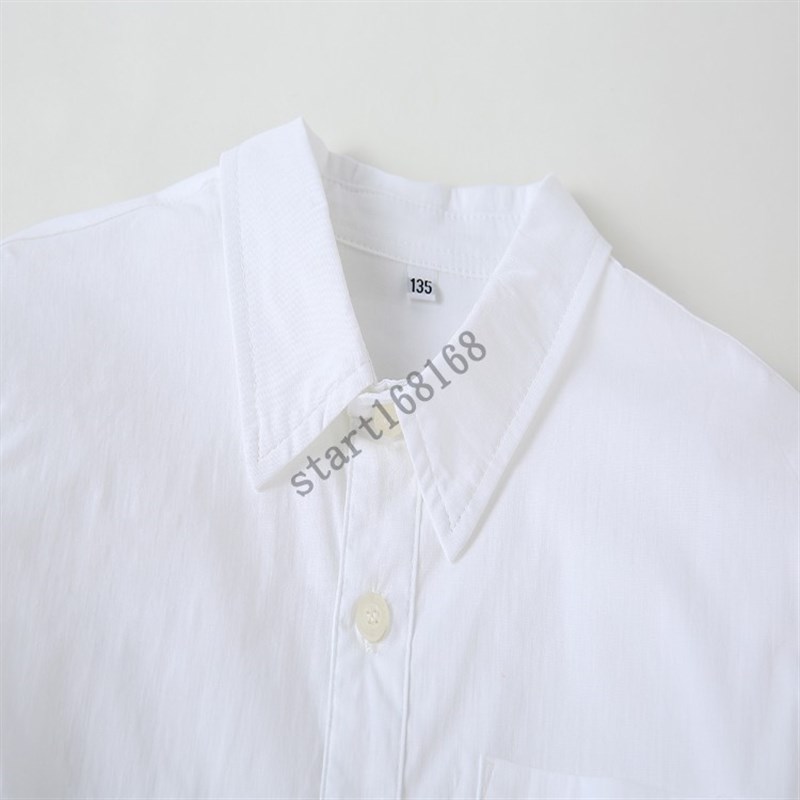 春秋季儿童白衬衫班服园服男童长袖纯棉打底白色衬衣棉小学生校服