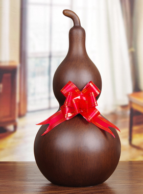 大号葫芦摆件实木雕招财胡芦工艺礼品摆饰 中式客厅玄关电视柜酒