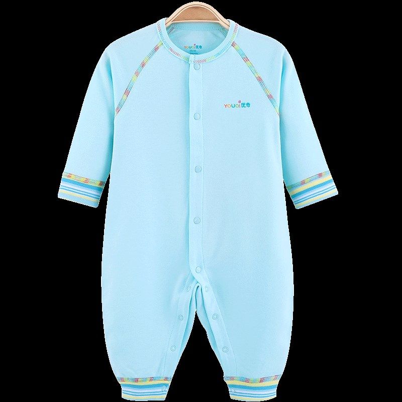 优奇婴儿连体衣服纯棉春秋装女宝宝0一1岁冬季男宝打底长袖睡衣3