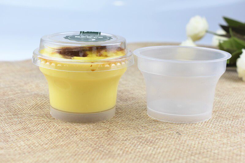 100套包邮一次性塑料焦糖耐高温烤牛奶布丁杯果冻慕斯杯盒子带盖