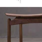 新中式 凳原木家用餐凳矮凳 黑胡桃实木小方凳简约换鞋