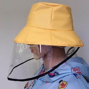 挡雨帽子遮雨帽男女透明面罩骑车防风防水防雨头套厨房防油烟面罩