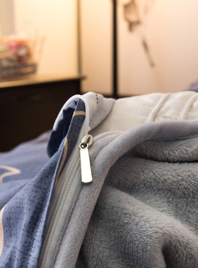 ab面一面纯棉加绒单面珊瑚绒被套儿童法兰绒被罩单件冬天180x220