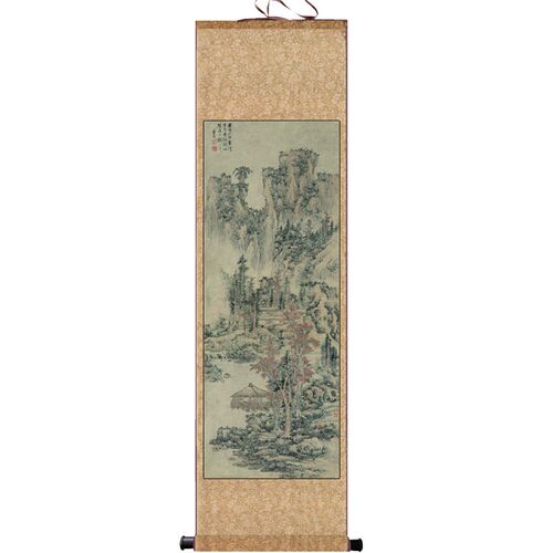 明代名家字画山水国画条幅国画仿古字画卷轴丝绸画宣纸画定制礼品