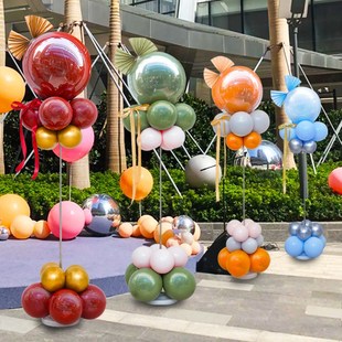 气球路引圆形底座伸缩杆立柱开业活动门口生日氛围波波球布置装饰