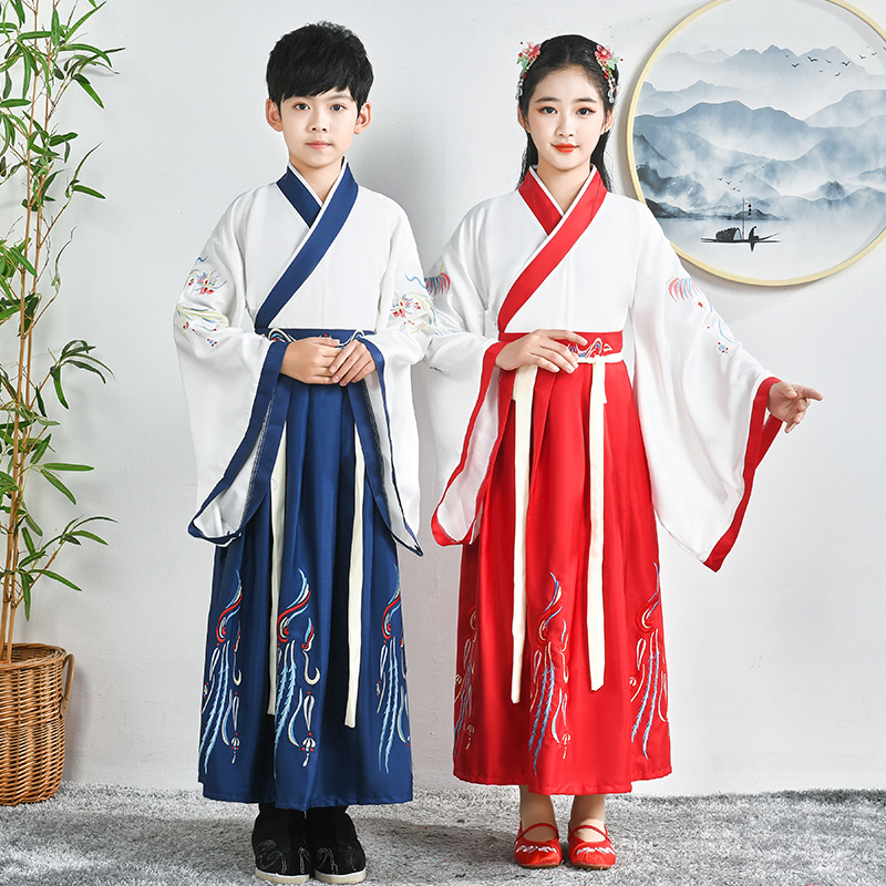 儿童古装国学汉服男童弟子规小学生女传统古风舞蹈服书童演出服装