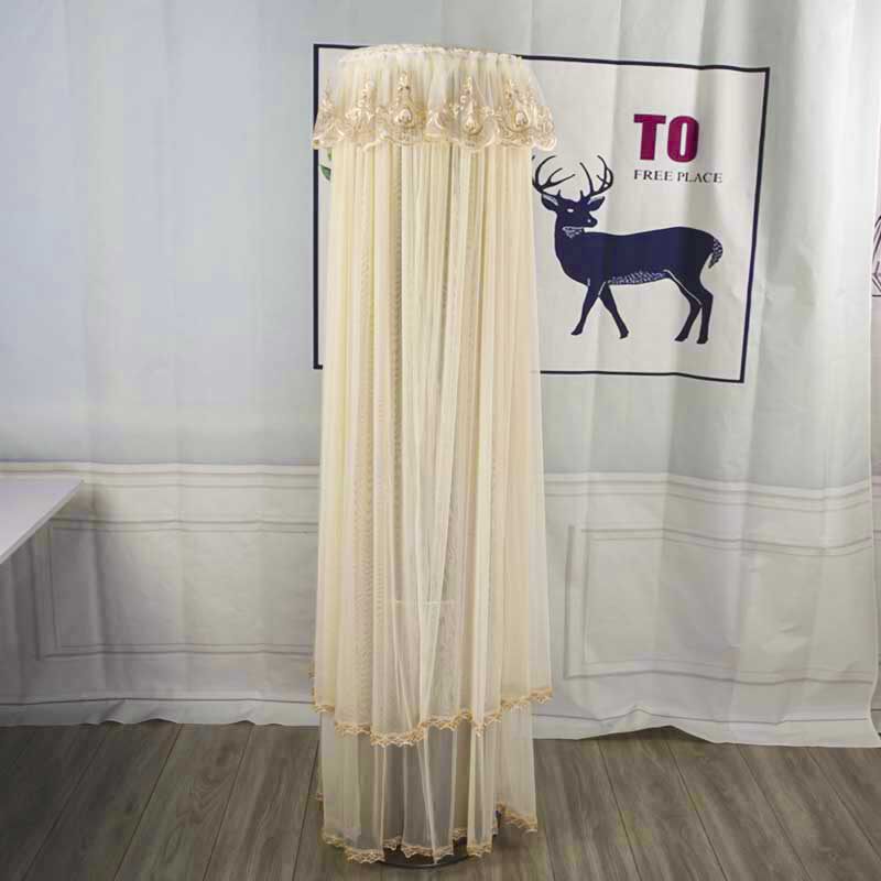 新款空调罩圆形柜机开机不取布艺蕾丝可定制圆柱形立式防尘套包邮