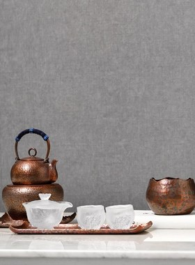 新中式样板间办公室客厅玄关桌面茶壶茶具陶瓷花瓶意境装饰品摆件