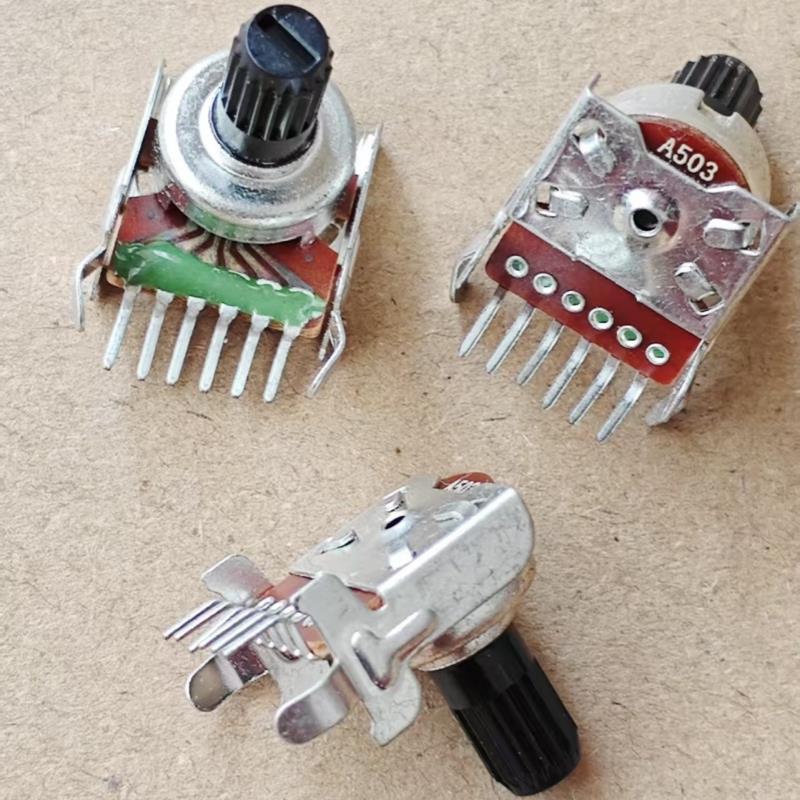 双联电位器A50K 121型合成碳膜卧式6脚 电子元件A503塑料柄