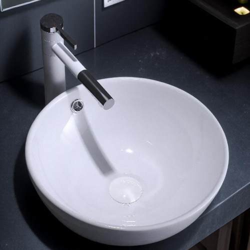 家用台上洗手盆圆形酒店民宿 卫生间阳台小尺寸38/43碗型洗脸陶瓷