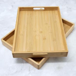 烧烤盘熟食糕点盘幼儿园教具木盘 全竹木托盘家用茶盘商用餐盘日式