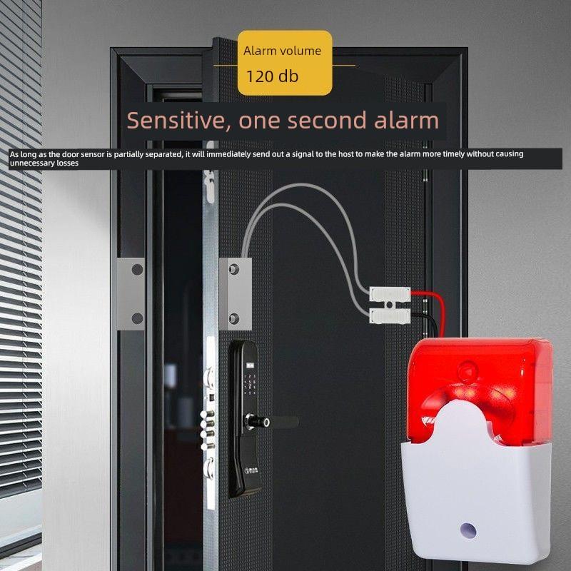 开门报警器感应门磁延时报警有线防火门安全门声光有线防火门防盗
