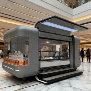 云仓飞翼门多功能小吃车移动摆摊餐车拖挂式房车网红咖啡车售卖车