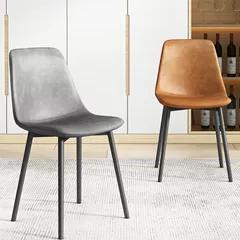 现代简约加厚客厅餐椅家用靠背椅子酒店餐厅科技布组装餐桌椅凳子