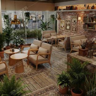 商用接待洽谈沙发椅奶茶店咖啡厅桌椅组合餐厅休息区茶楼休闲卡座