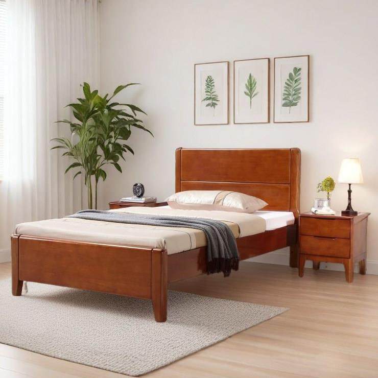 全实木床1.2米气压储物床1.35m现代简约省空间1米床成人1.5米公寓