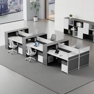 办公桌简约现代职员桌工位员工桌椅组合屏风隔断卡位财务电脑桌子