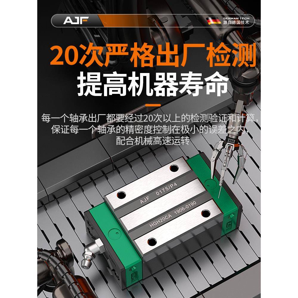 精密直线导轨滑块银可互换Hgh15 Hgh20 Hg25 Hg30 Hg35 45Hgw法兰