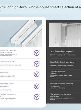【李冰冰代言】乐屋NOVO智能电动窗帘轨道三色氛围灯静音小电机