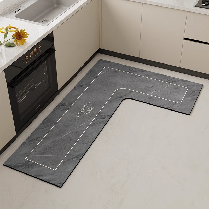 厨房地垫专用吸水l型7字可擦免洗耐脏脚垫防滑防水防油可裁剪地毯