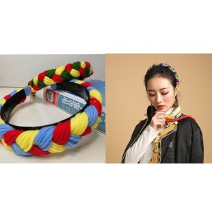 藏族饰品藏式发箍k民族风纯手工编女士压发藏式假辫子藏装配饰头