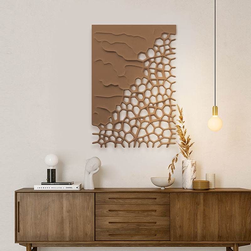 入户玄关现代简约3d木雕立体实物背景装饰画酒店艺术壁画创意定制