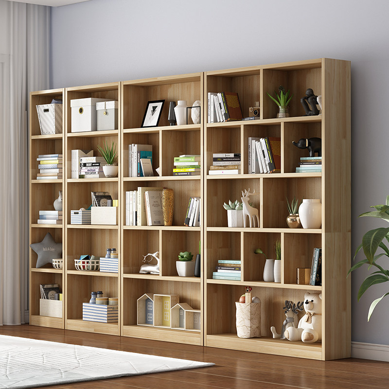 定制儿童书架实木书柜组合置物架松木书柜落地书橱带柜门储物架,住宅家具,书架,淘宝优惠券,粉丝福利购,淘宝优惠卷