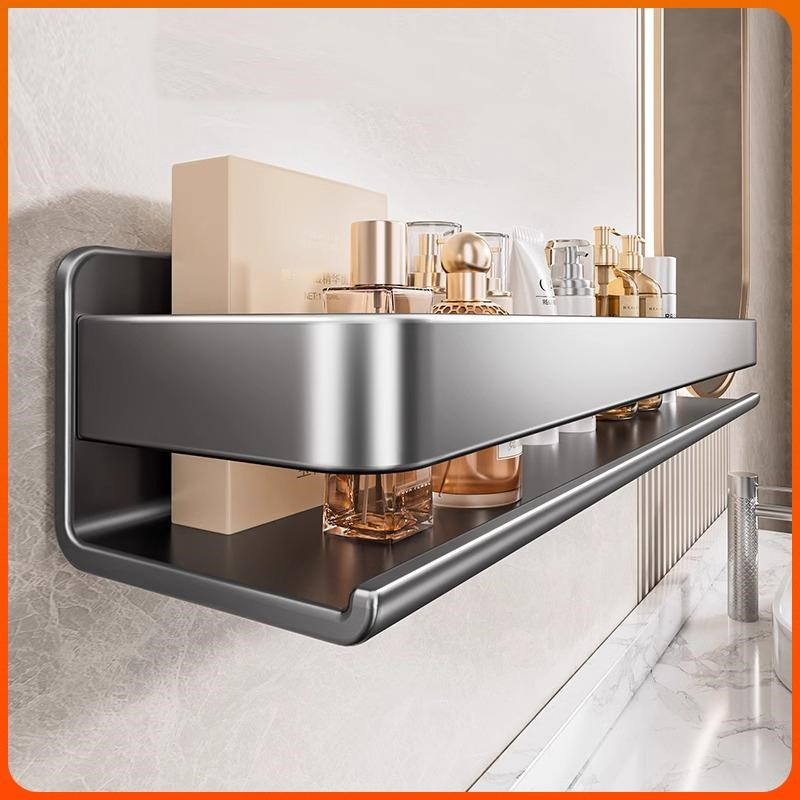 浴室卫生间置物架子免打孔厕所洗漱台墙上不锈钢打孔收纳架壁挂式