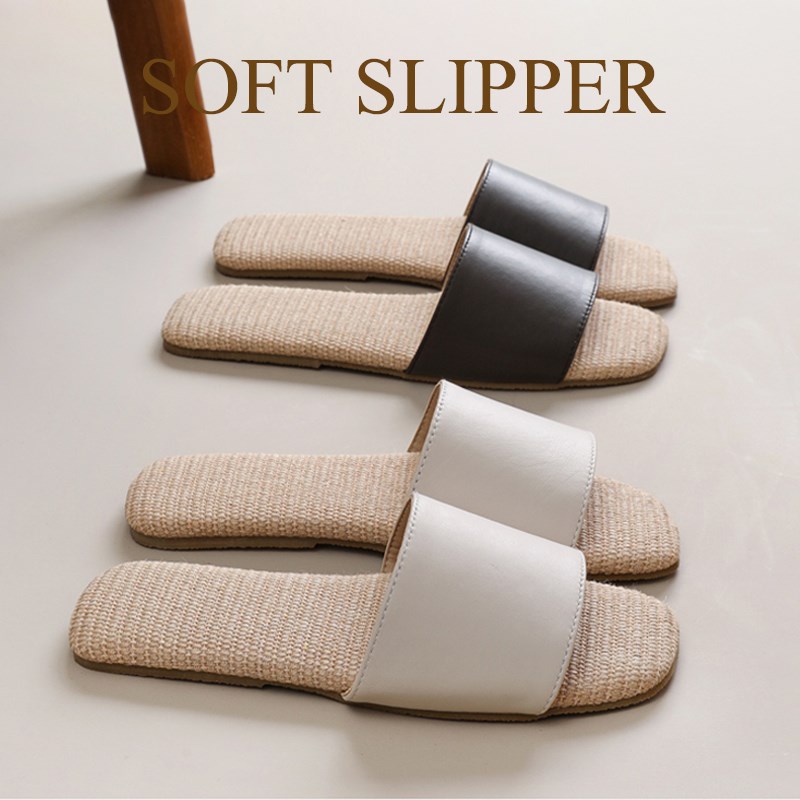高级感羊皮拖鞋亚麻吸汗防臭女夏季家居室内木地板静音防滑男防臭