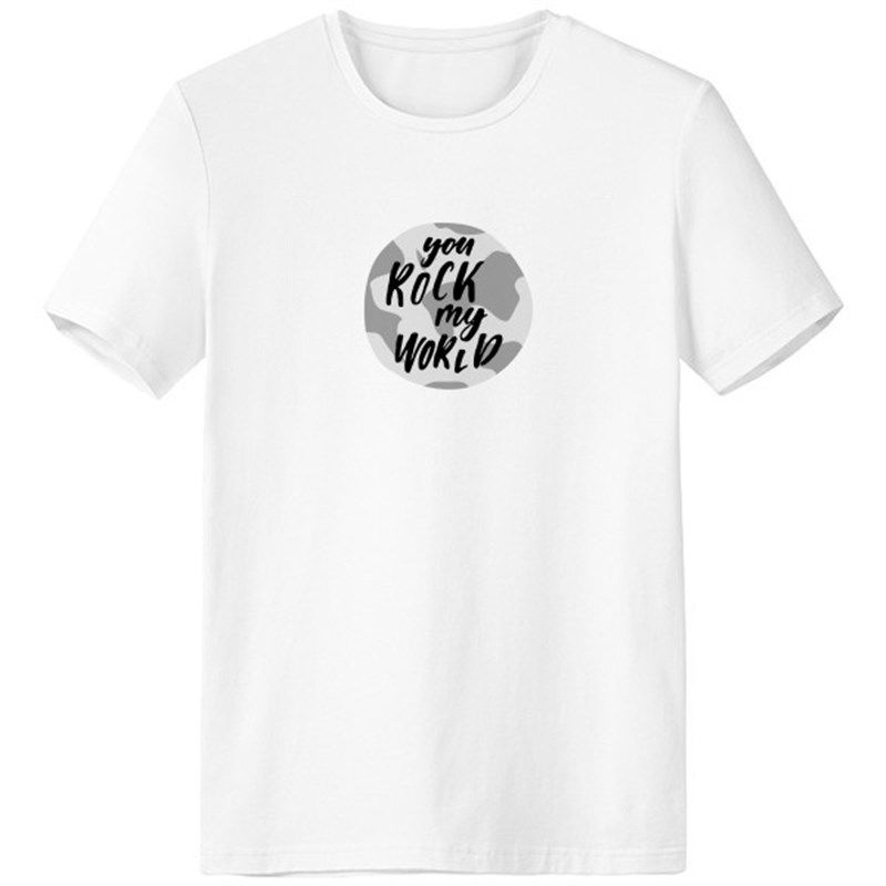 摇滚世界英文手写艺术男女白色短袖T恤创意纪念衫个性T恤衫礼物,模玩/动漫/周边/娃圈三坑/桌游,动漫T恤/鞋帽/服装,淘宝优惠券,粉丝福利购,淘宝优惠卷