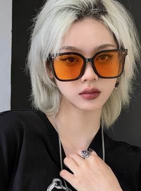 【就这么飒】网红款大脸显瘦腮橘色墨镜女潮酷辣妹凹造型太阳眼镜