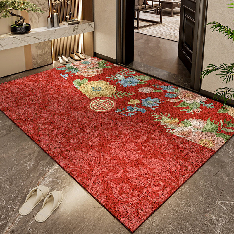 新年红色喜庆入户门垫家用蹭土