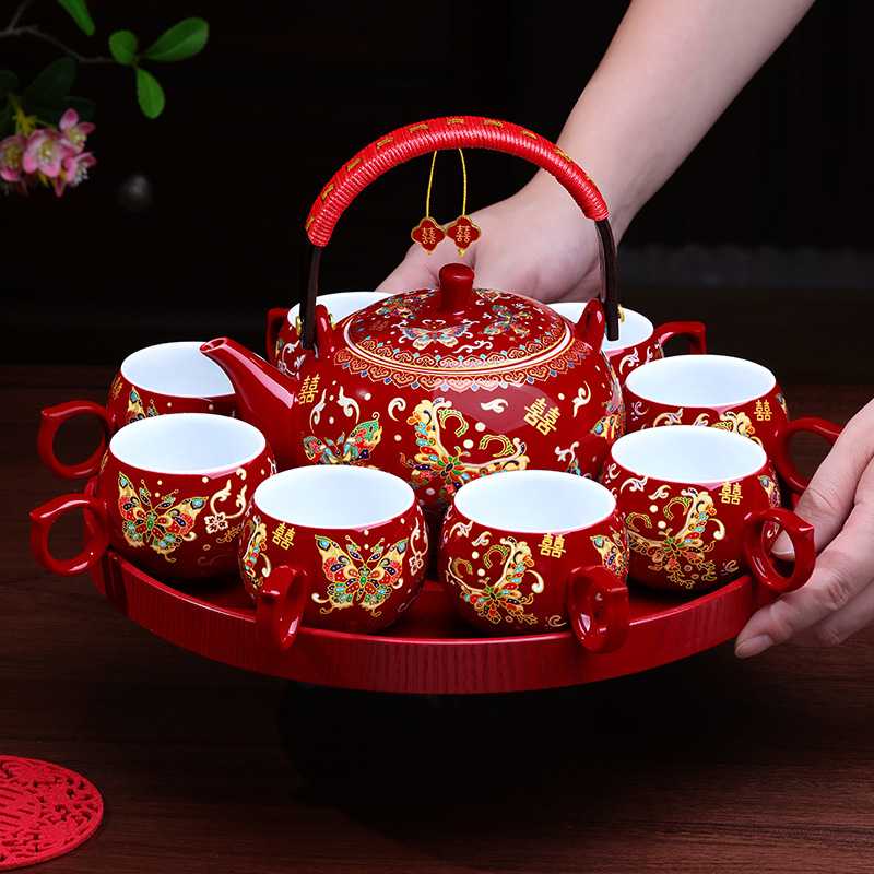 结婚婚礼改口敬茶杯茶具套装陶瓷
