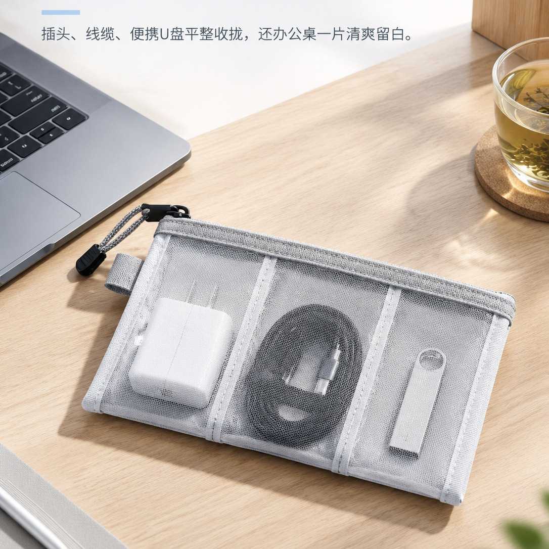 网纱卡包杂物收纳袋尼龙拉链包