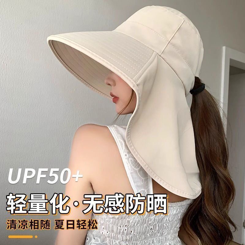 披肩护颈遮阳渔夫帽子女夏季大檐