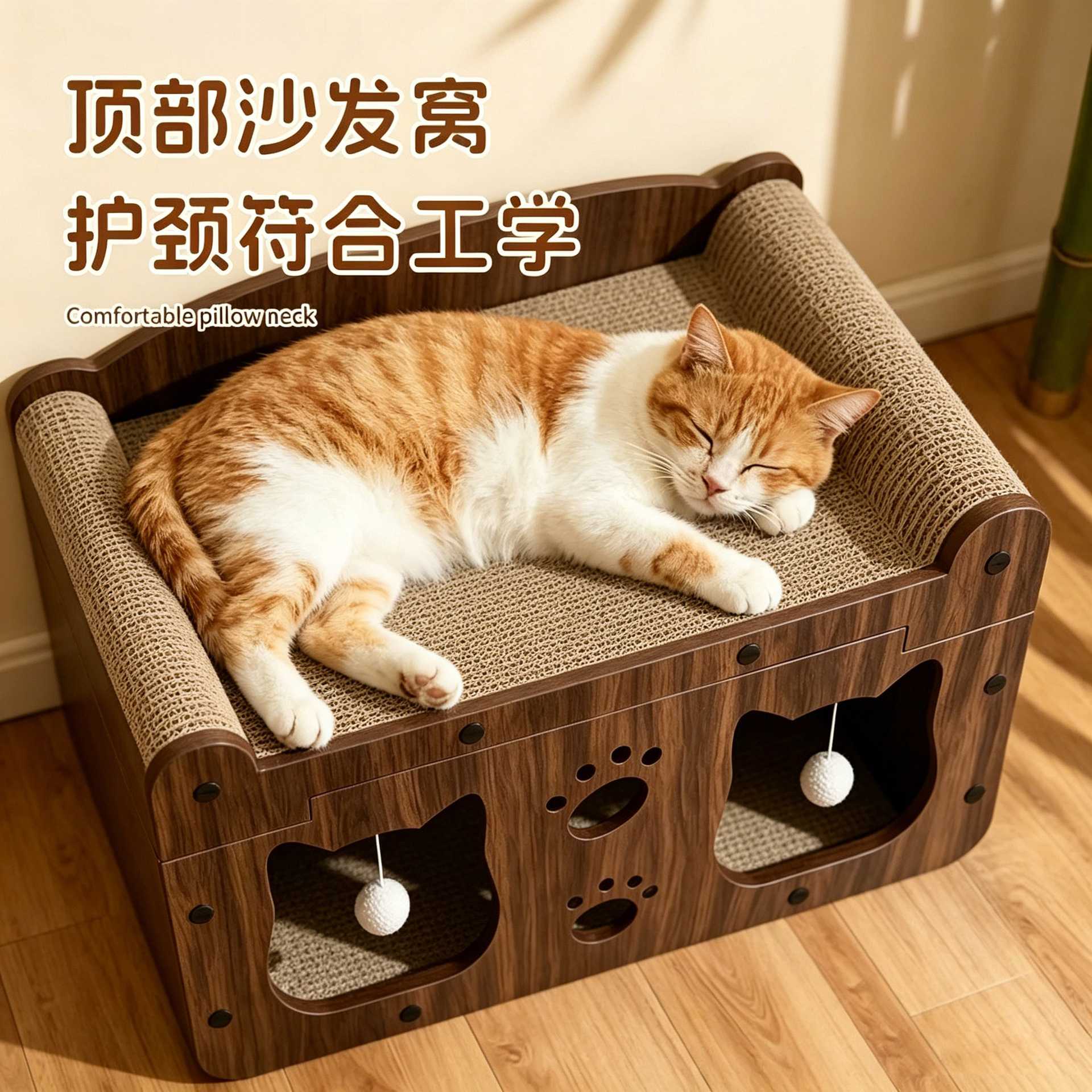 猫抓板猫窝一体立式耐磨玩电视机