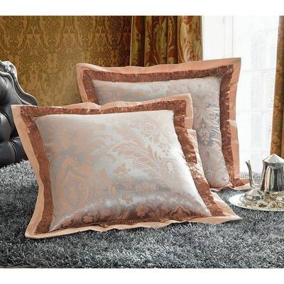 欧式纯棉贡缎提花结婚庆靠垫套沙发床头靠枕50抱枕大60x60不含芯