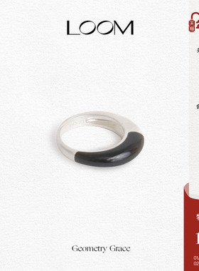 LOOM几何拼石两带戒指S925纯银天然石拼接项链指环时尚复古百搭女