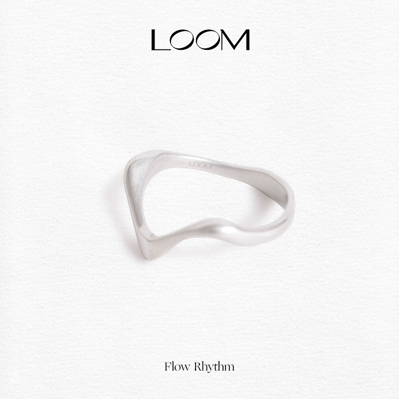 LOOM山谷流动纯银戒指女