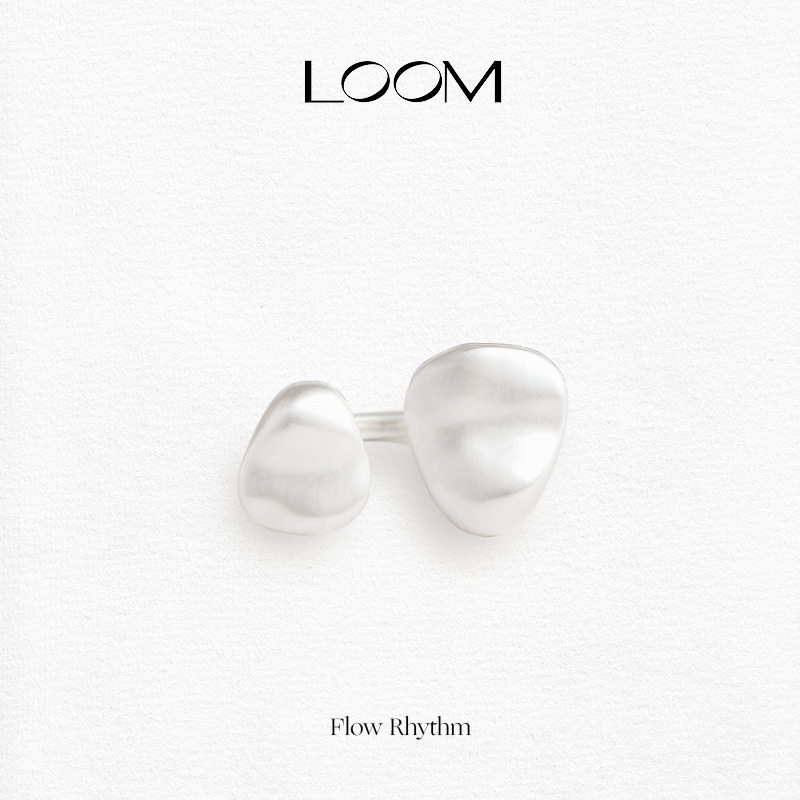 LOOM纯银熔岩双侧开口戒指