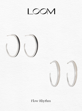 LOOM流动珐琅开口耳环S925银原创设计珐琅时尚简约流行圈圈耳环女