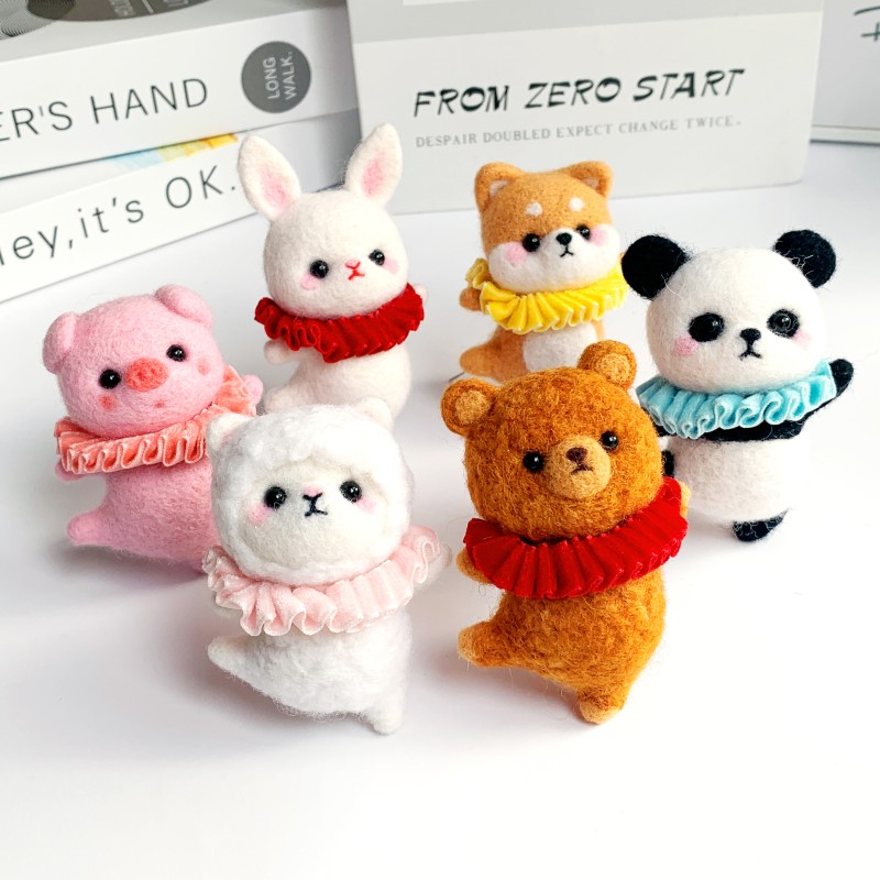 羊毛毡戳戳乐手工制作DIY礼物打发时间芭蕾舞熊羊驼材料包情侣