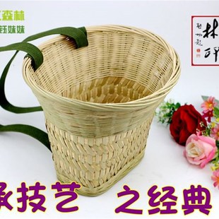 纯手工编织竹编背篼儿童背篓背框收纳筐舞蹈道具小背篼