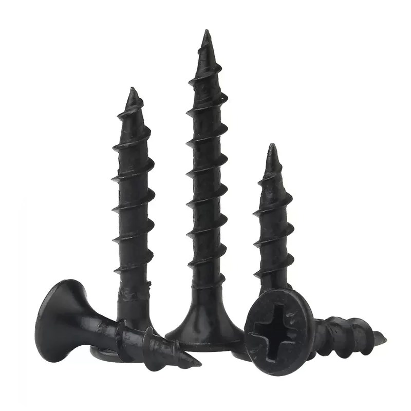 加硬快丝螺丝黑色沉头快攻自攻螺钉平头十字木螺丝快牙粗牙干壁钉